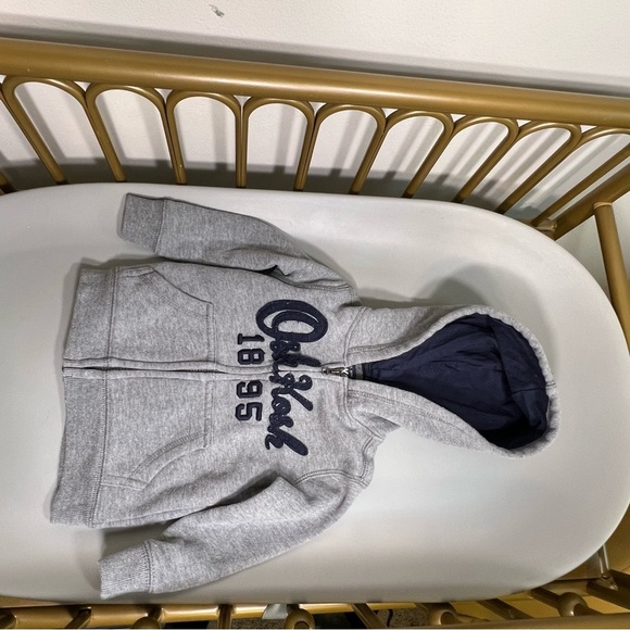 OshKosh B'gosh Other - Gray & navy baby boy OshKosh B’gosh zip up timeless Hoodie no flaws